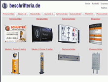 Tablet Screenshot of beschrifteria.de